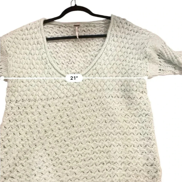 Free People Crashing Waves wool blend sweater ocean mist green medium - Picture 4 of 10